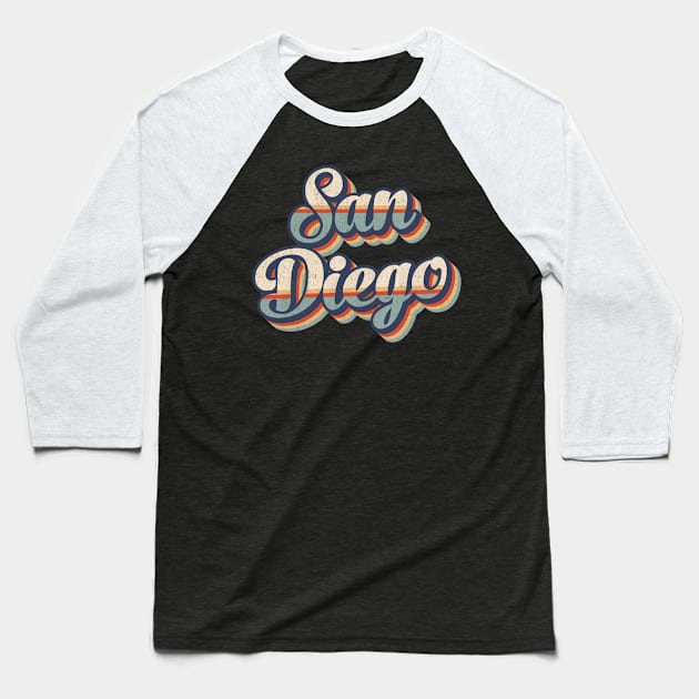 San Diego // Retro Vintage Style Baseball T-Shirt by Stacy Peters Art